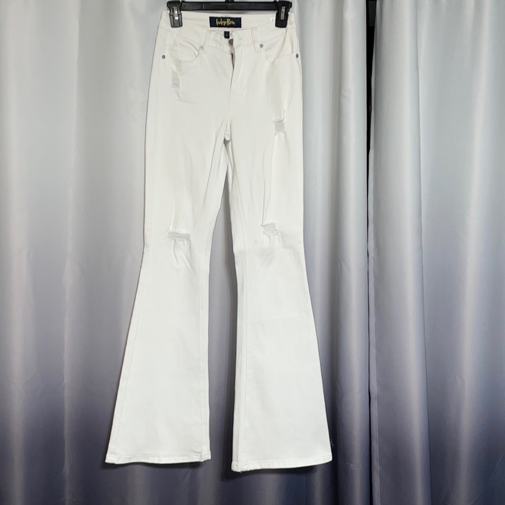 Indigo Rein White Flare Jeans